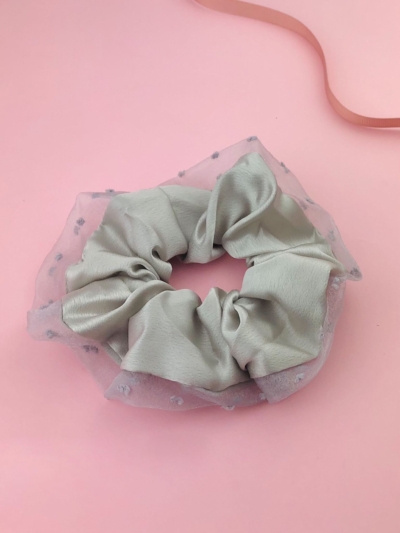 Gumka szara scrunchie