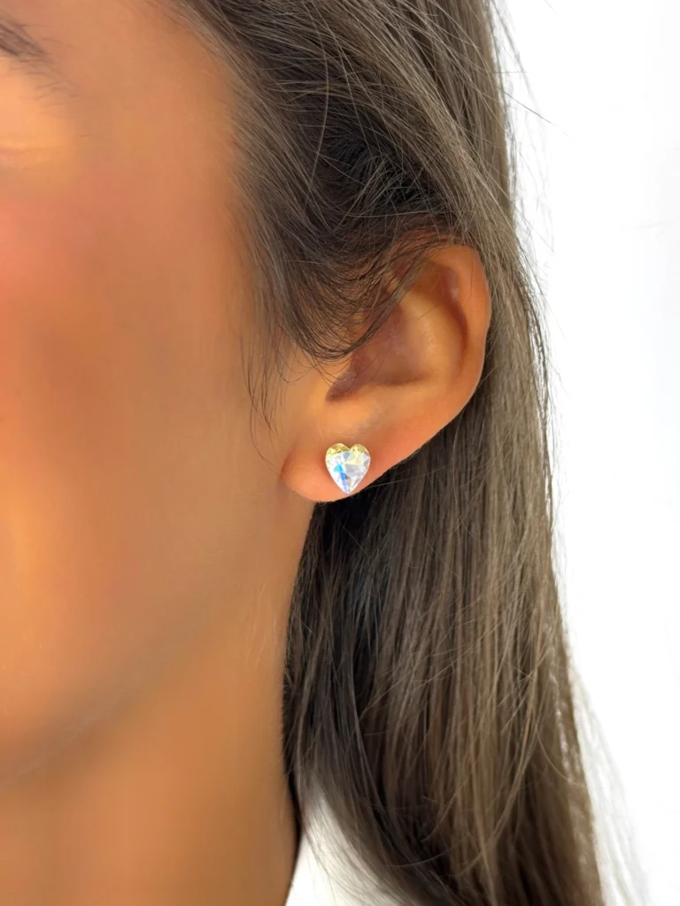 Kolczyki serduszka z kryształkami ze stali szlachetnej