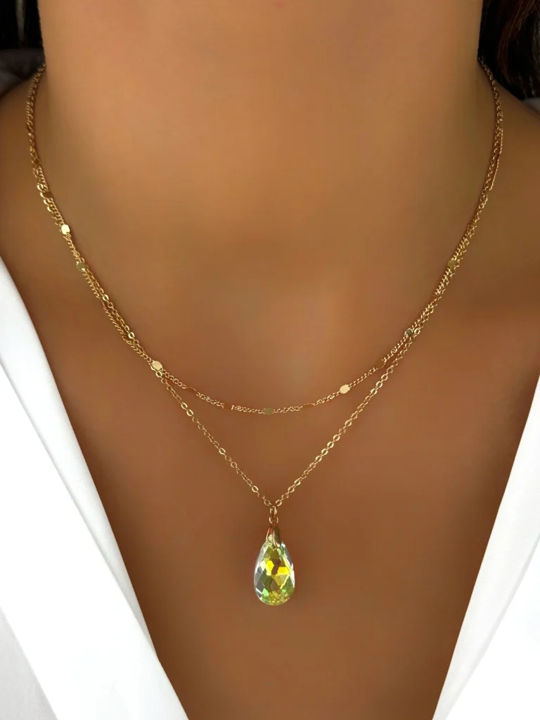 Naszyjnik z kryształową łezką Swarovski ze stali szlachetnej