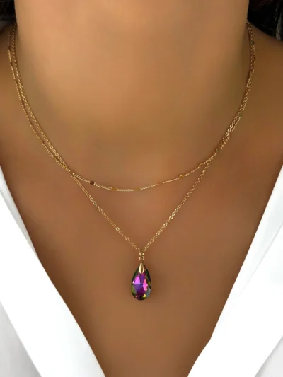 Naszyjnik z kryształową łezką Swarovski ze stali szlachetnej