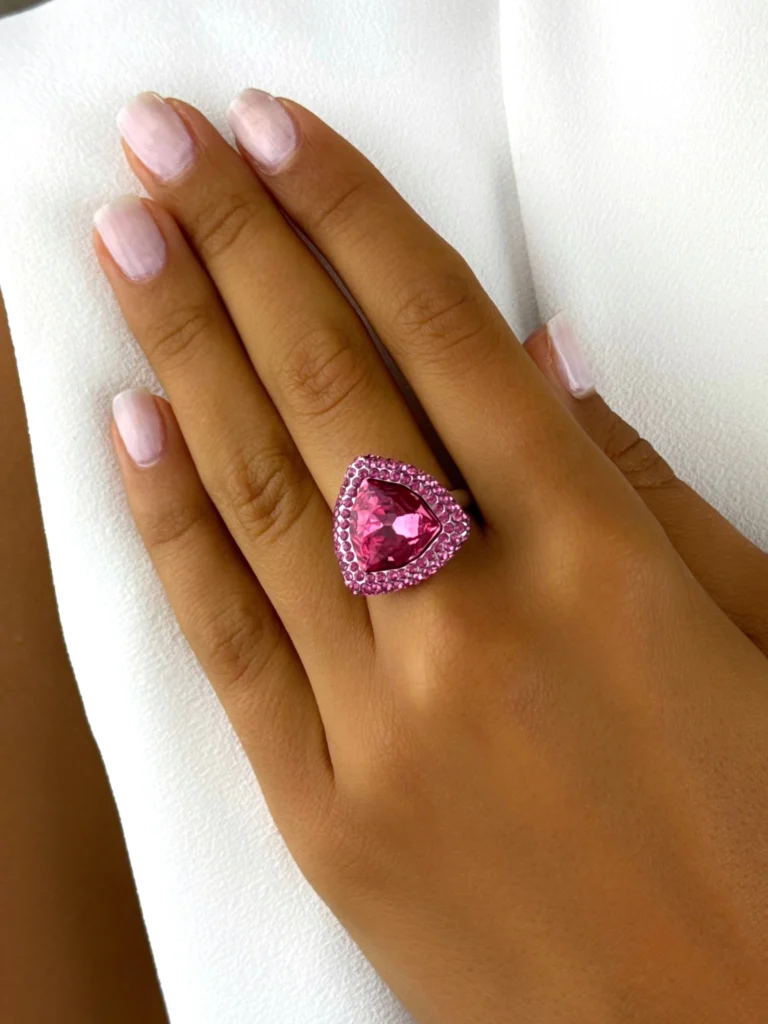 Pierścionek z kryształkiem Swarovski ze stali chirurgicznej