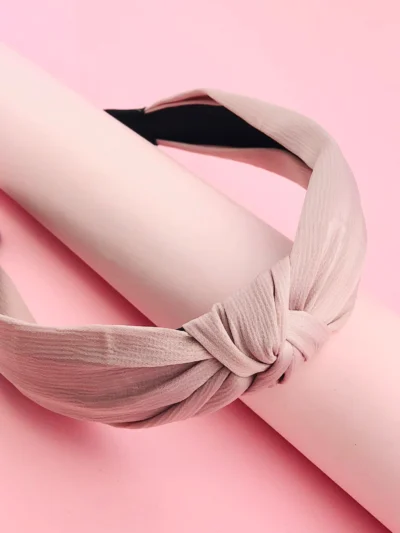 Opaska różowa turban